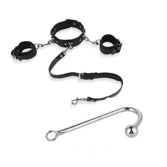 Cuffs Collar with Beaded Hook 5334 and Anal Elegant 1020